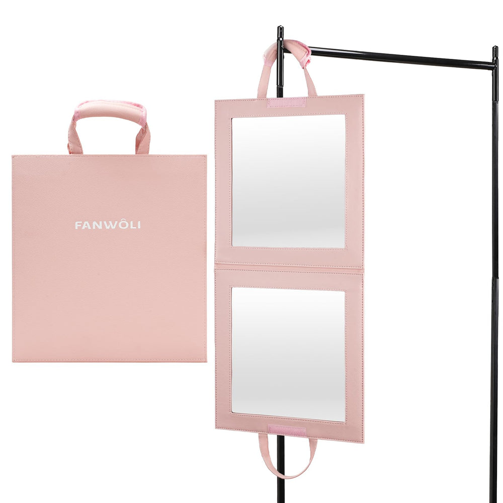 Fanwoli hanging mirror full-body view for on-the-go makeup and stage prep.