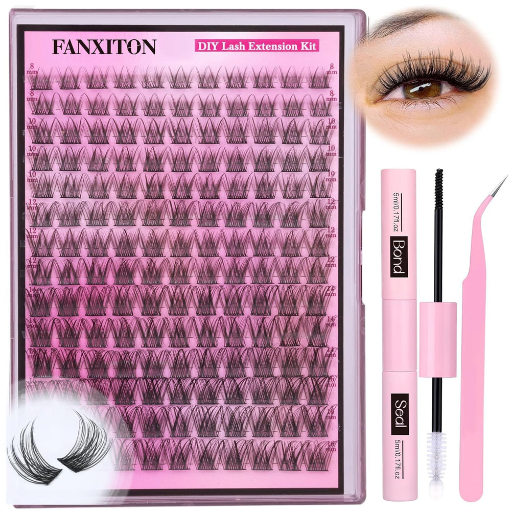 Fanxiton-diy-lash-extension-kit-package for beginners at-home lash set.