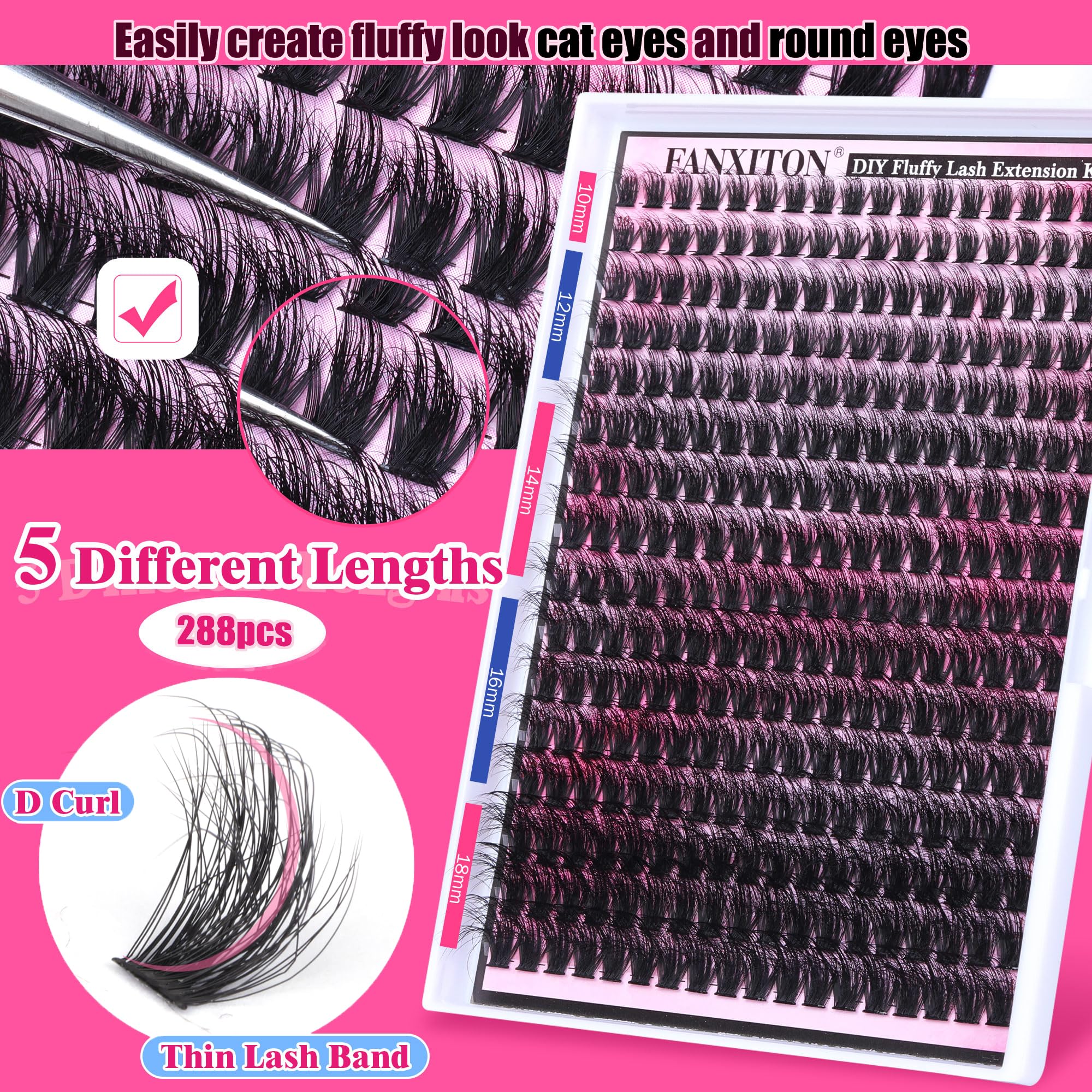 Fanxiton kit includes five lengths 10-18mm for versatile looks.