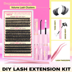FANXITON flat fiber lash clusters deliver plush, even volume and a natural look.