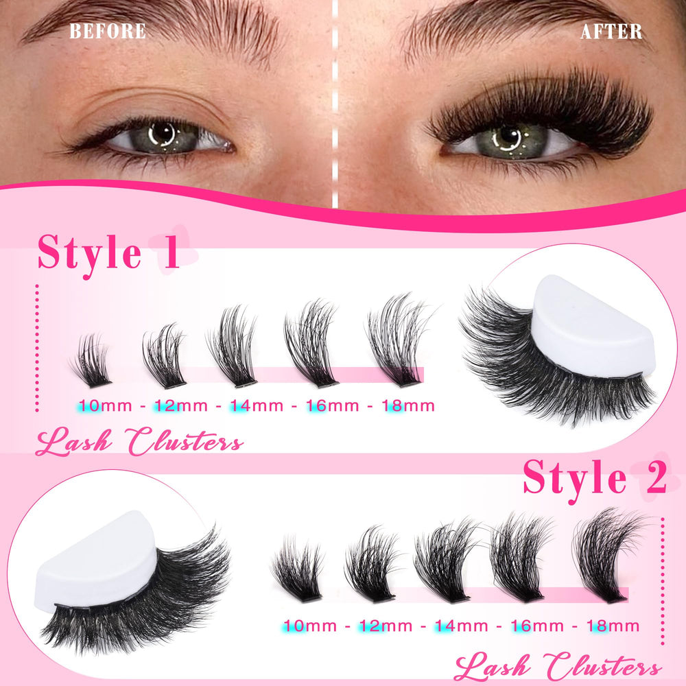 FANXITON varying-length lashes 10-18mm for customizable style.