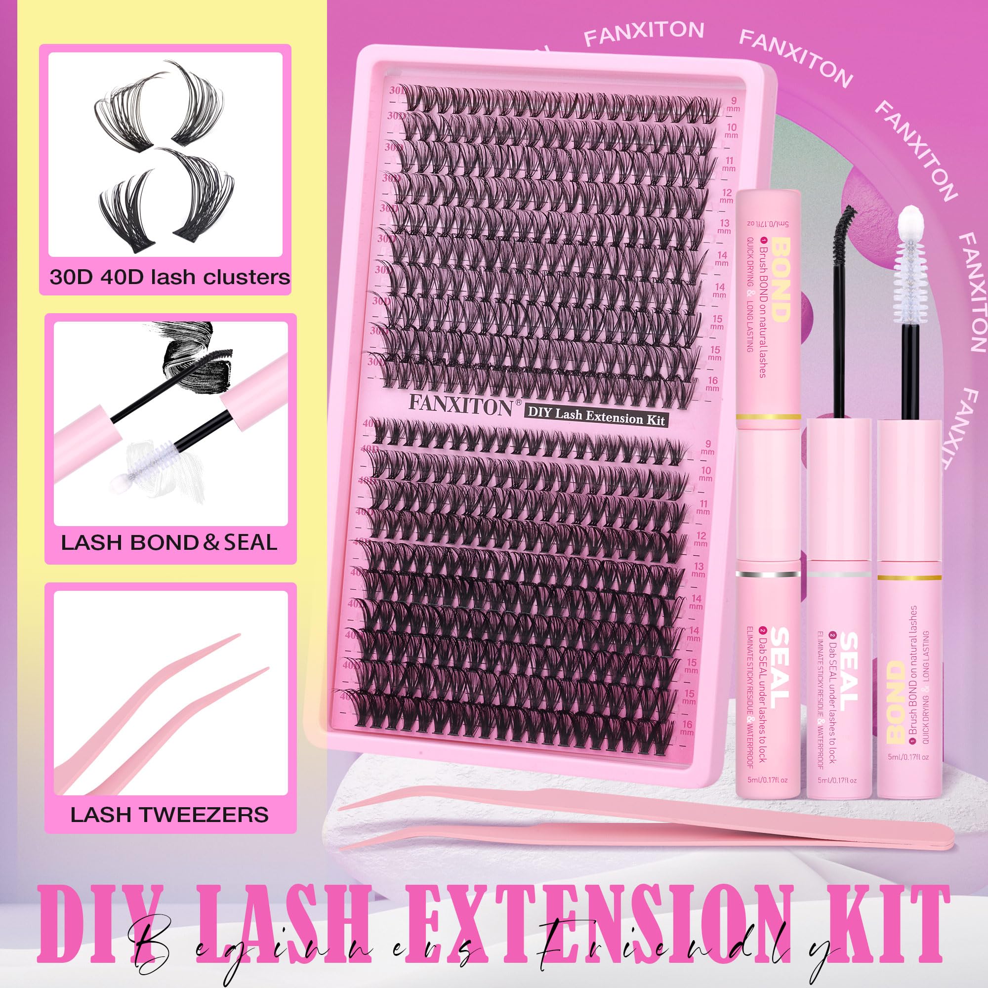 FanXiton wispy lashes 30d 40d close-up offering lightweight density.