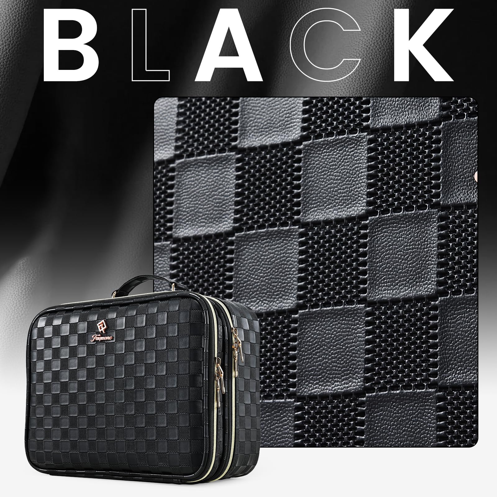 Faquenc black checkerboard design adds stylish professional appeal.