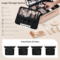 Faquenc makeup case features a brush holder for organized tools during busy days.