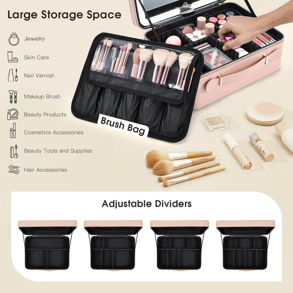 Faquenc detachable organizer keeps cosmetics neatly sorted and prevents leaks.