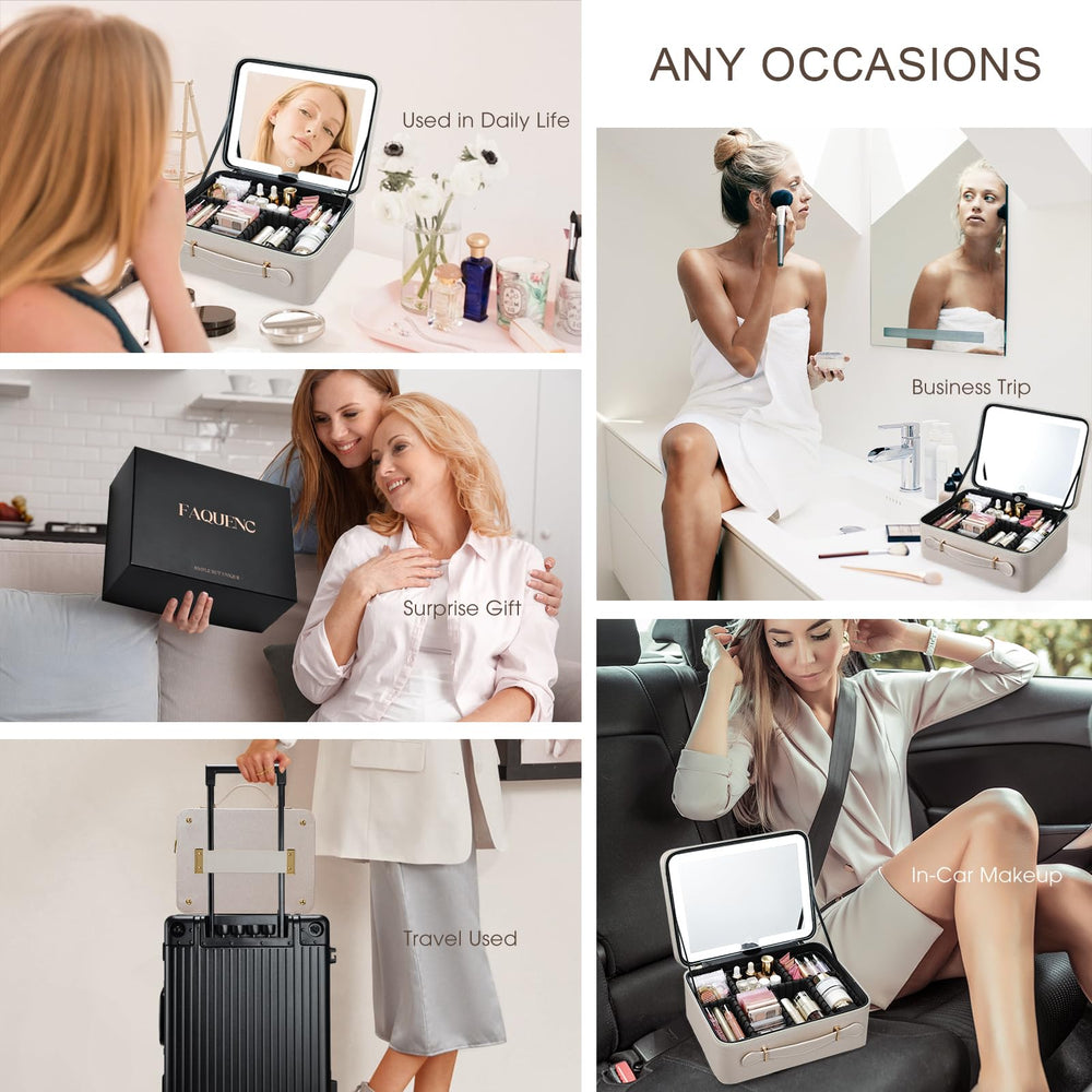 Faquenc case with ergonomic handle reduces travel packing strain.
