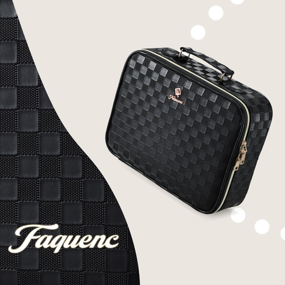 Faquenc makeup bag ergonomic handle reduces hand fatigue during use.
