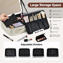 Faquenc makeup bag ergonomic handle eases carrying during flights or commutes.