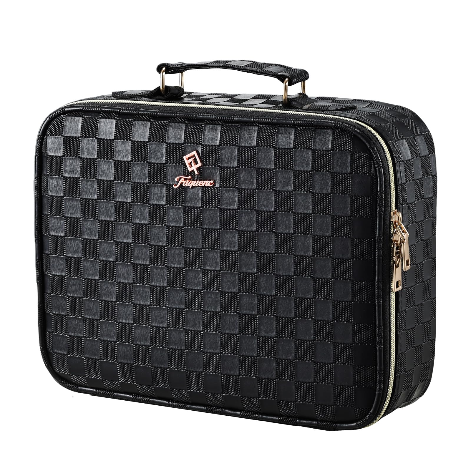 Faquenc makeup bag with LED mirror provides on-the-go accurate makeup with adjustable lighting.