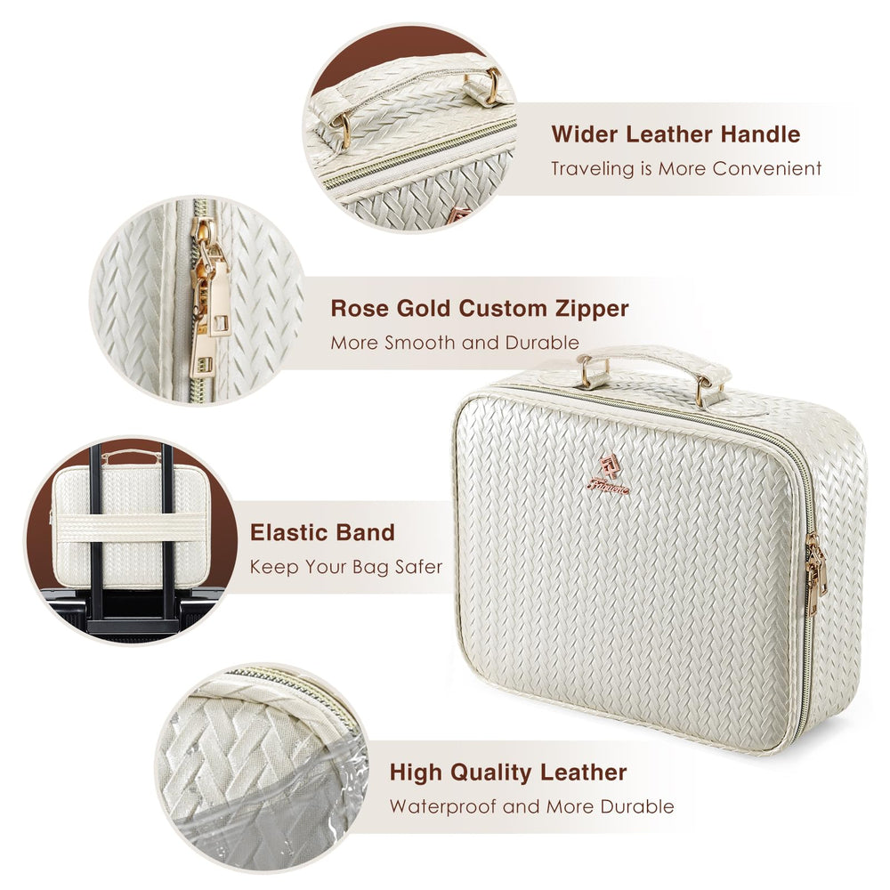 Faquenc bag includes luggage strap for secure stacking with other luggage.