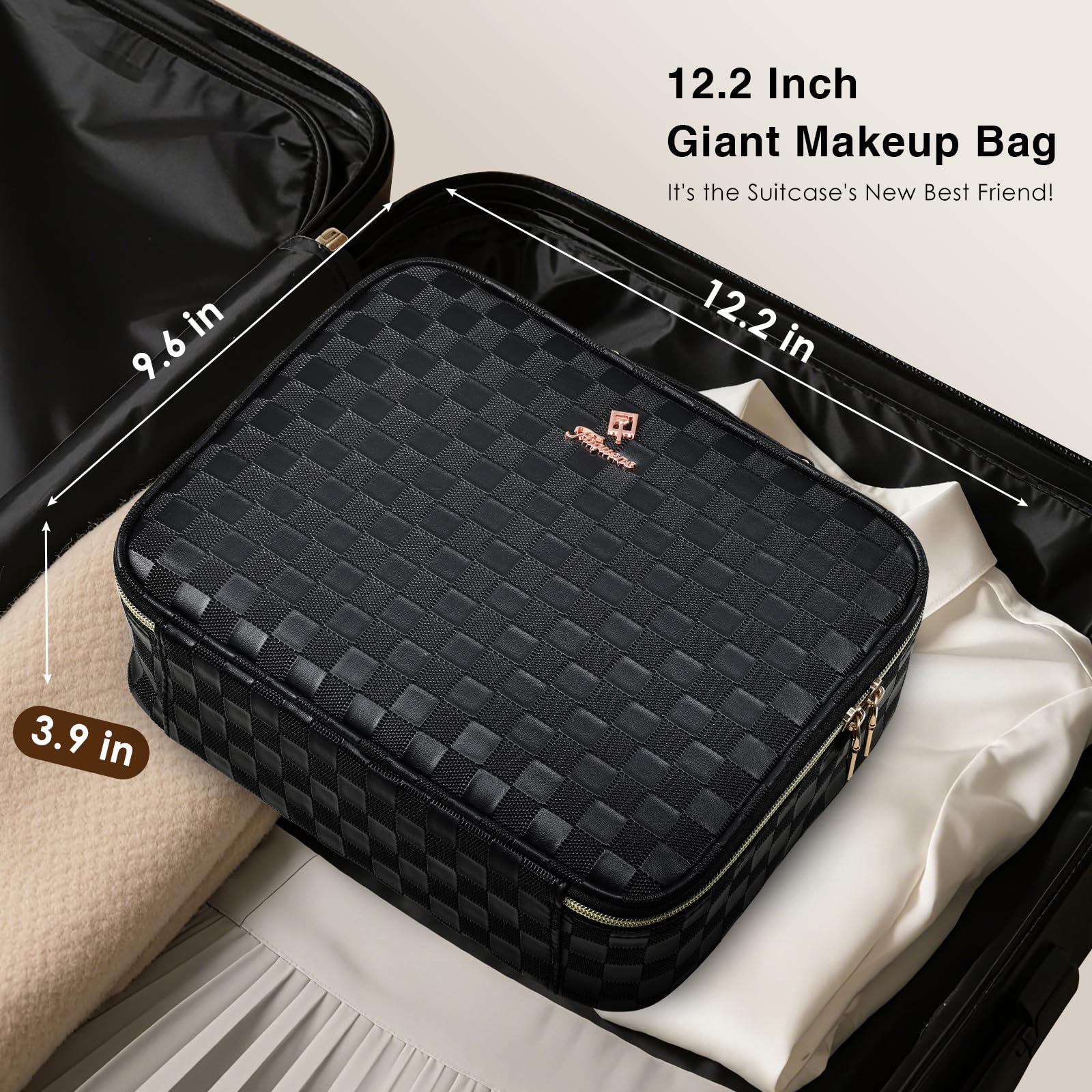Faquenc makeup bag luggage strap adds convenient carrying while traveling.