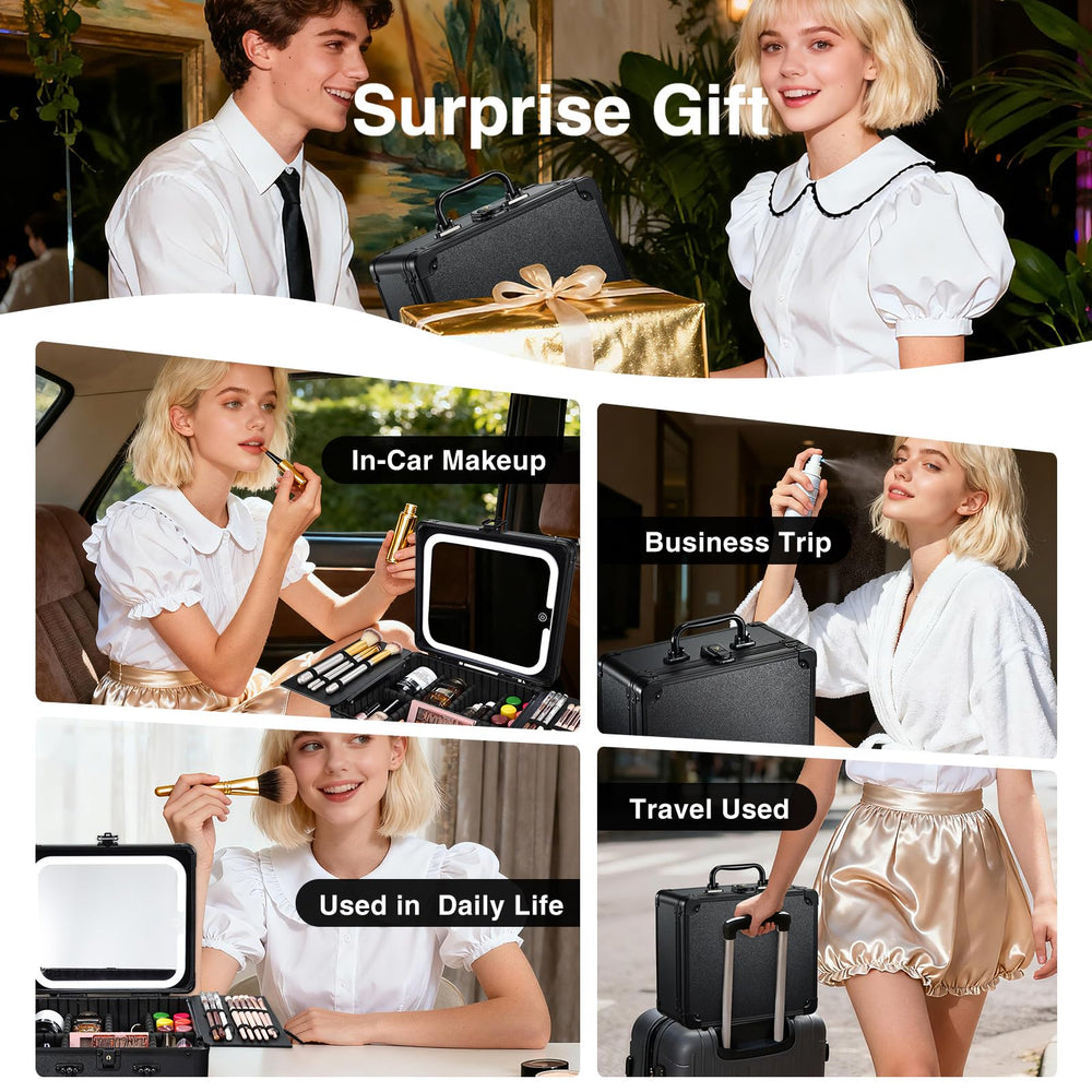 Faquenc makeup case 2000mAh battery powering LED mirror without frequent charging