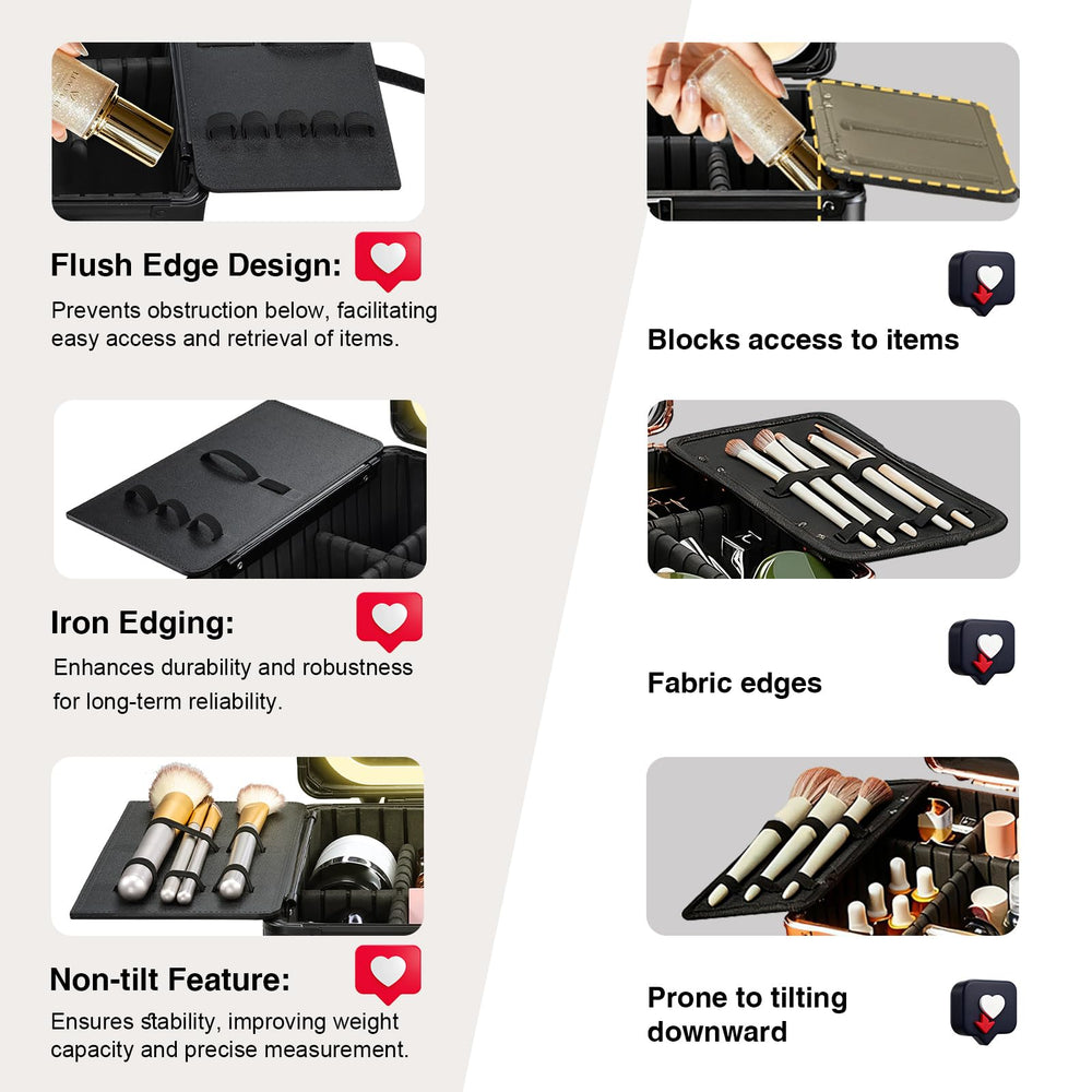 Faquenc makeup case lockable with keys for secure travel