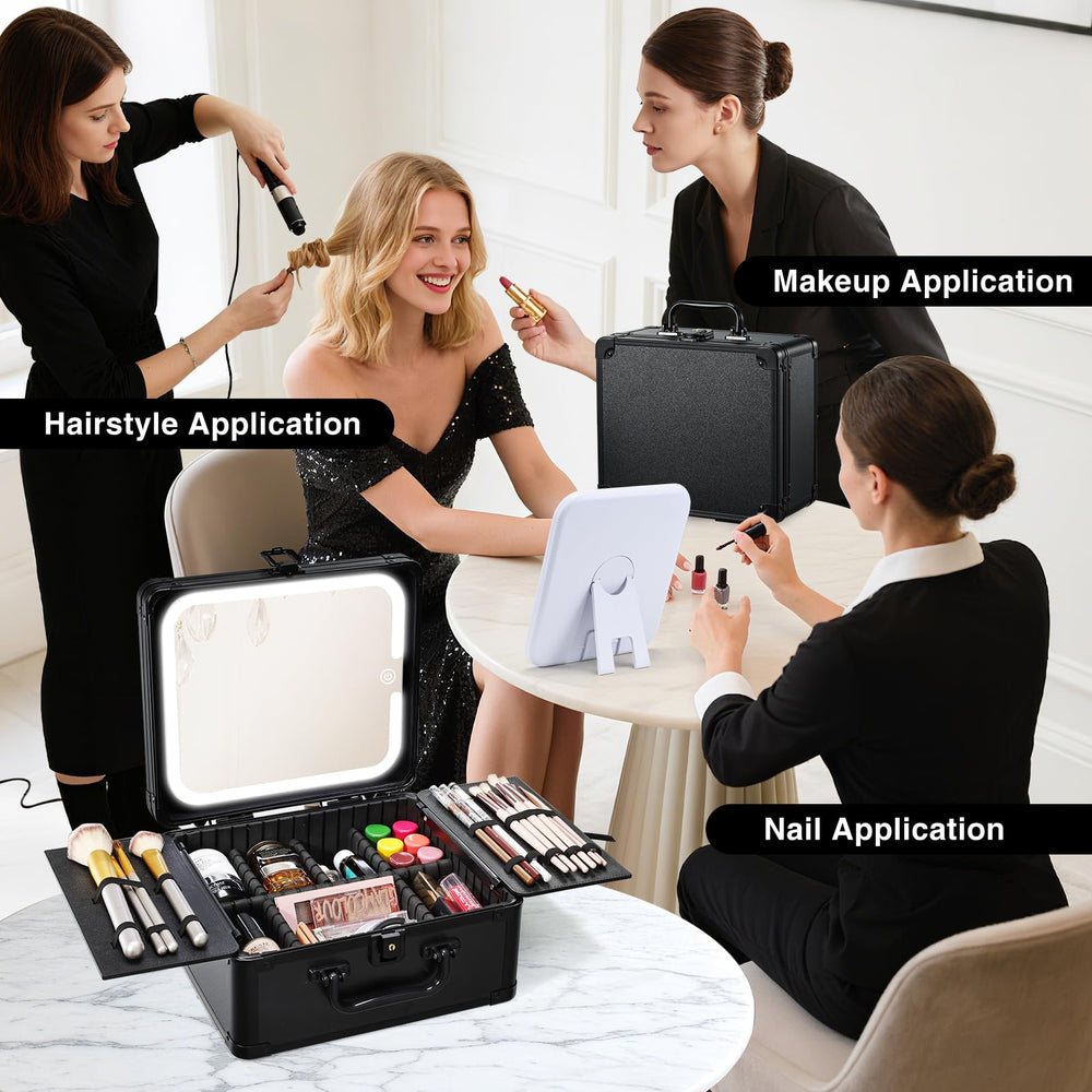 Faquenc makeup case organization with removable partitions and sponge pads for safe storage