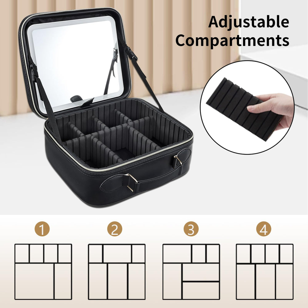 Faquenc bag dimensions show travel-ready size 10.2 by 9.1 by 4.7 inches