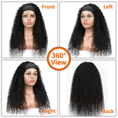 Fardoen headband wig side view demonstrates seamless blend and texture