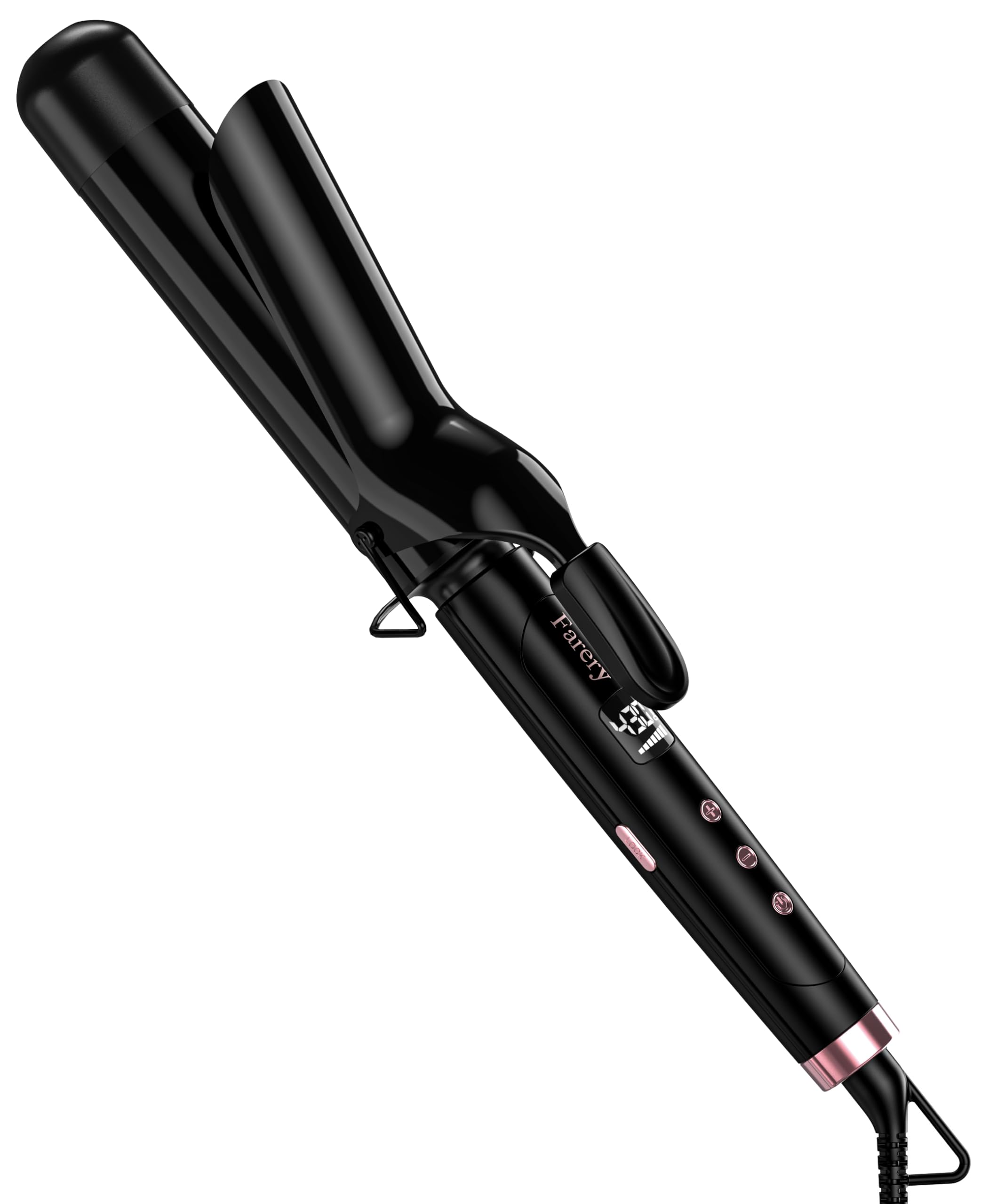 Farery 1-1/2 inch curling iron barrel closeup showing smooth even heat styling for long hair