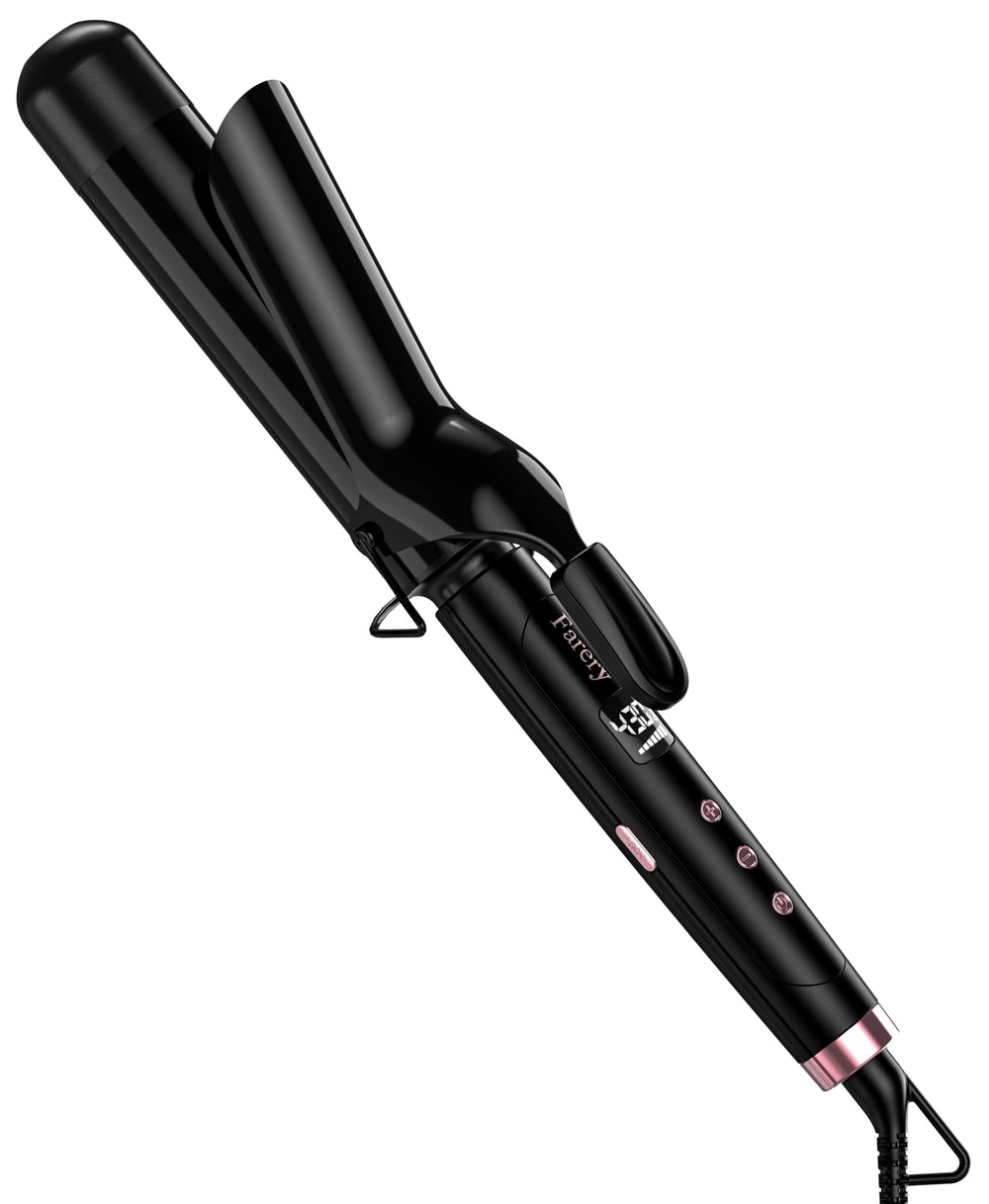 Farery 1-1/2 inch curling iron barrel closeup showing smooth even heat styling for long hair