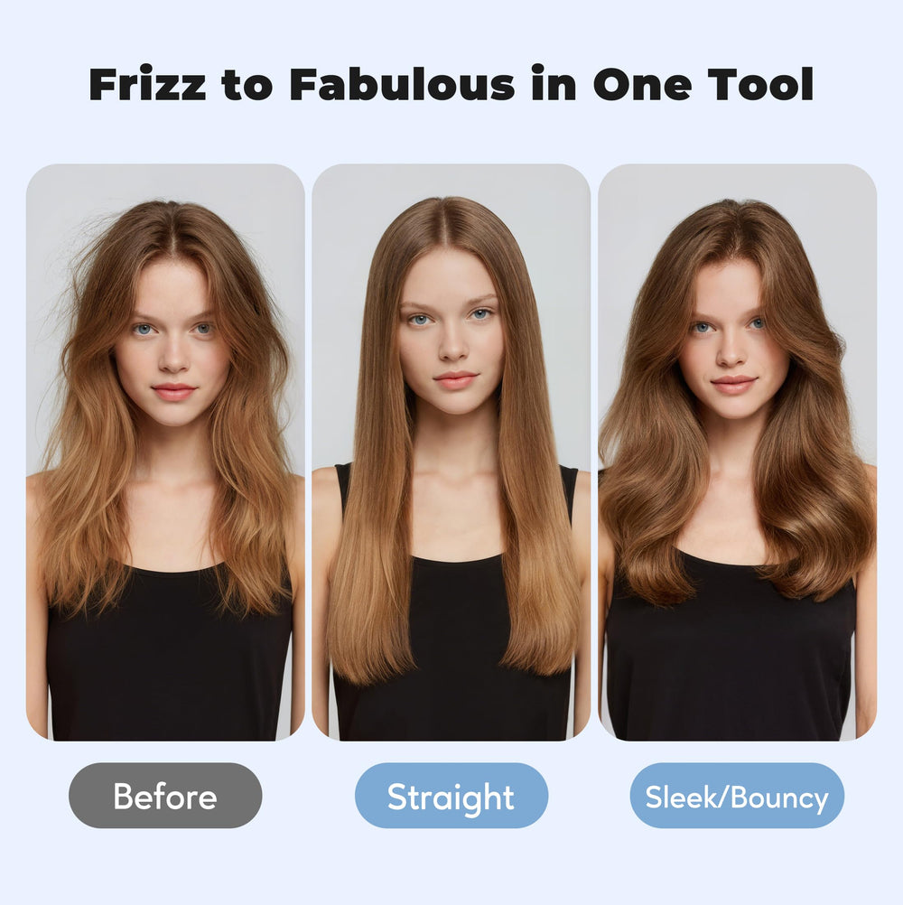 Farery 2.4-inch thermal brush in use delivering volume and loose waves for long hair