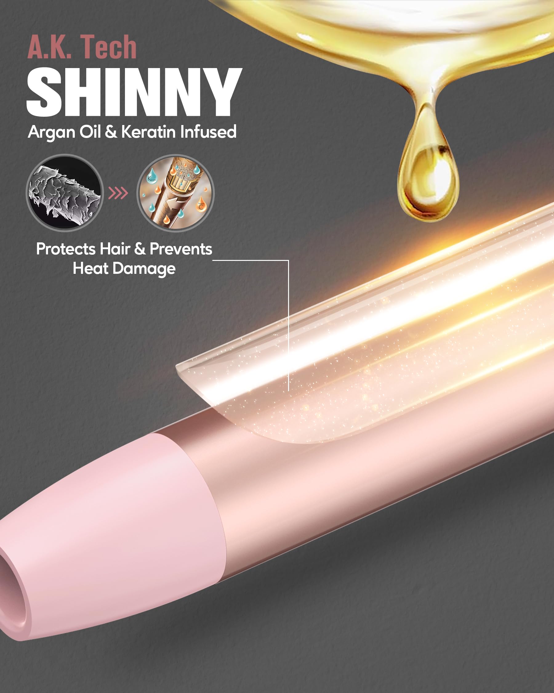 Farery 1-1/2 inch brush head showing even heat glide and shine.