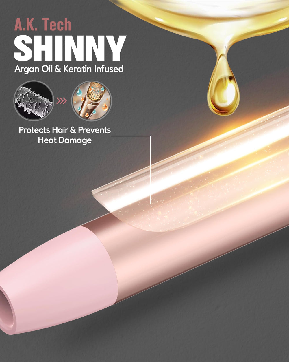 Farery 1-1/2 inch brush head showing even heat glide and shine.