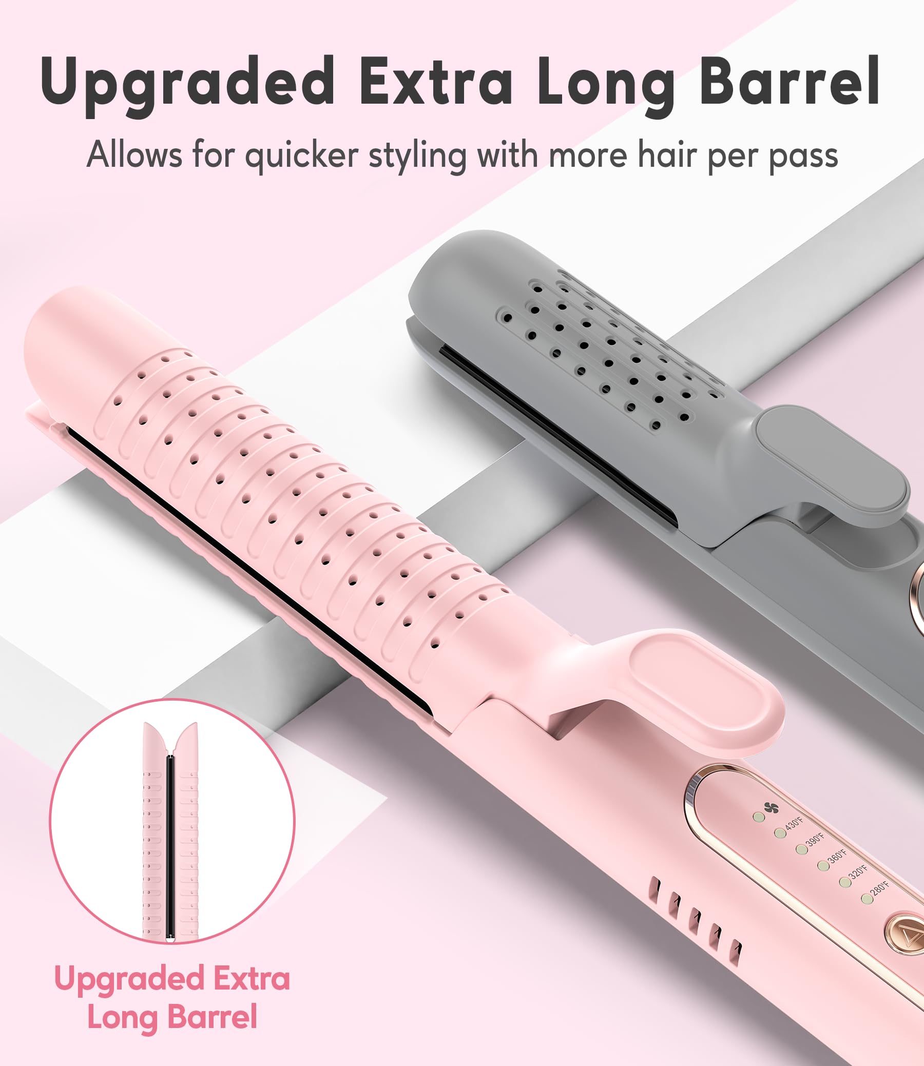 Farery Chill Set Soft-Air Curling Iron 45-degree plate image for easy precision curling