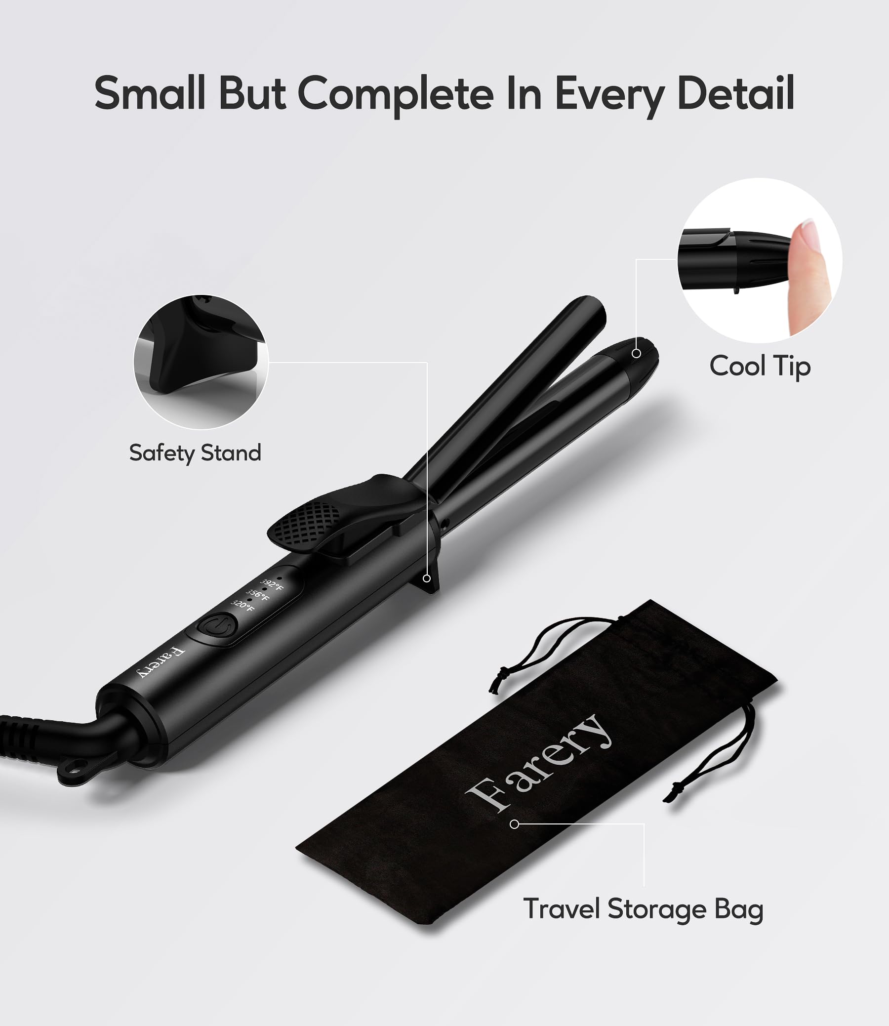Farery compact, lightweight travel tool fits in your bag.