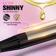 Farery curling iron digital display shows heat settings for precision