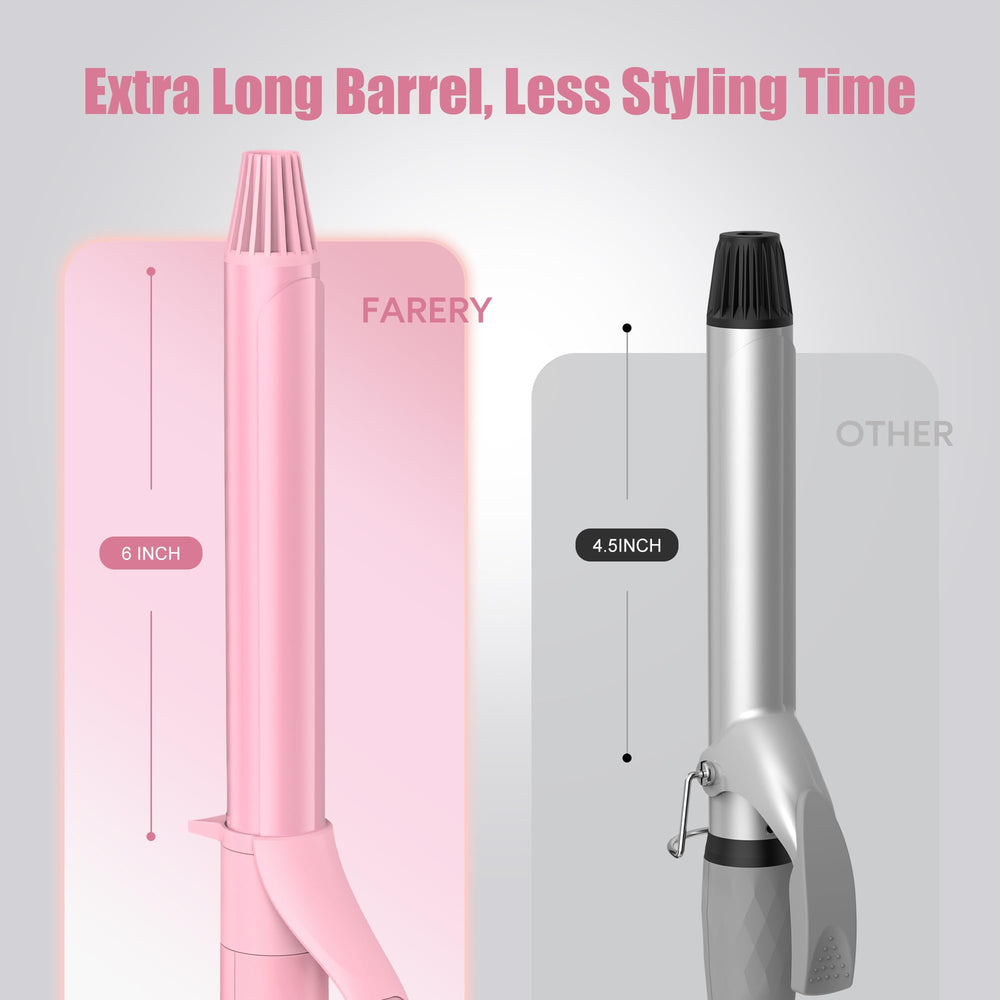 FARERY curling iron heats up in seconds for quicker styling