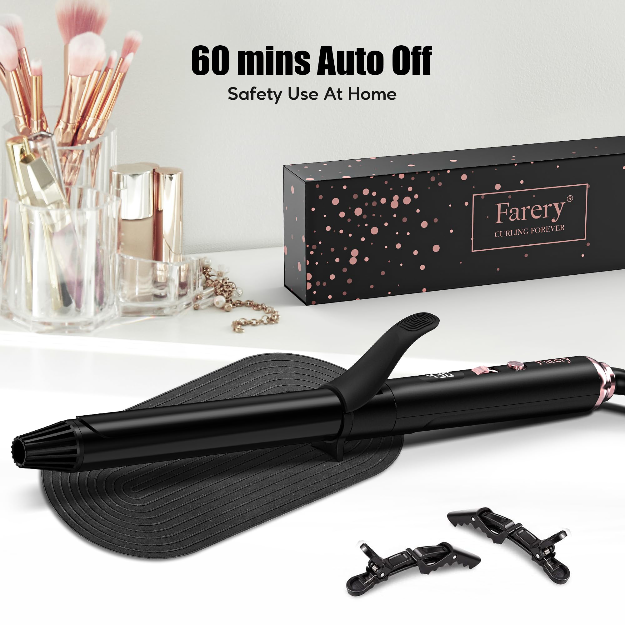 Farery includes two clips and a silicone pad for clean, protected sectioning.