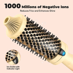Farery ionic thermal brush highlighting negative ions for smoother hair and shine