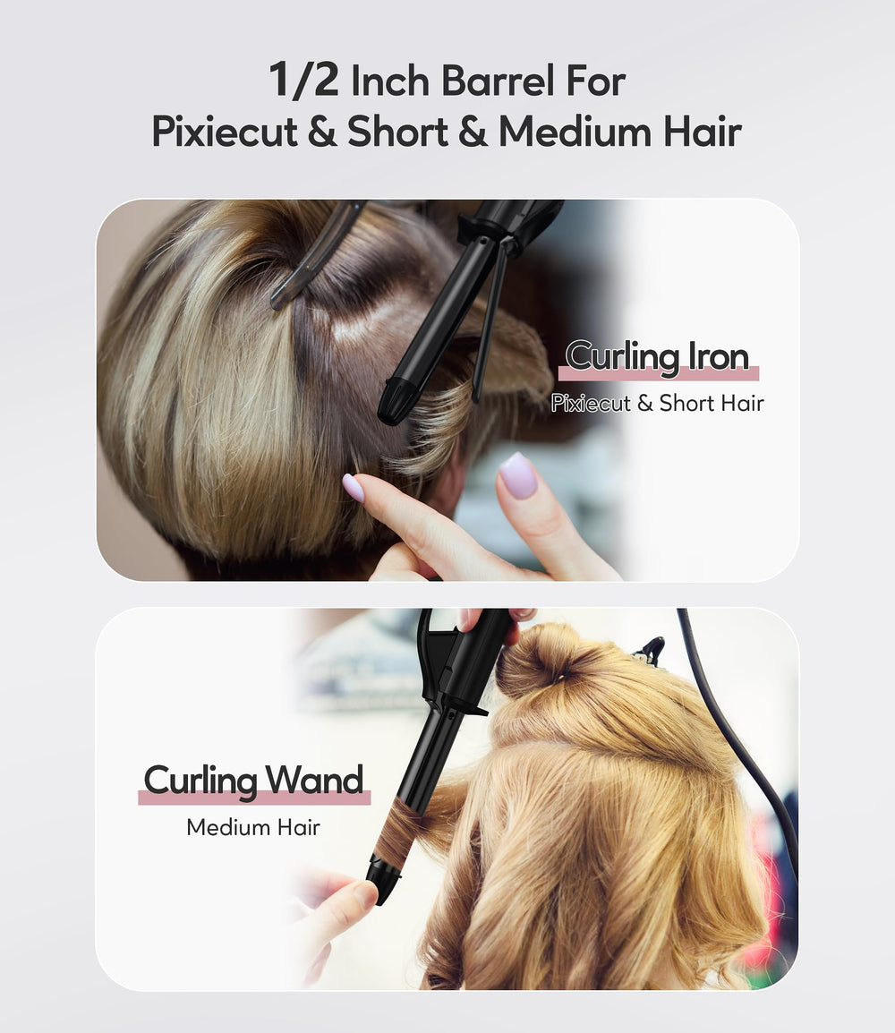 Farery barrel infused with keratin and argan oil for smoother curls.