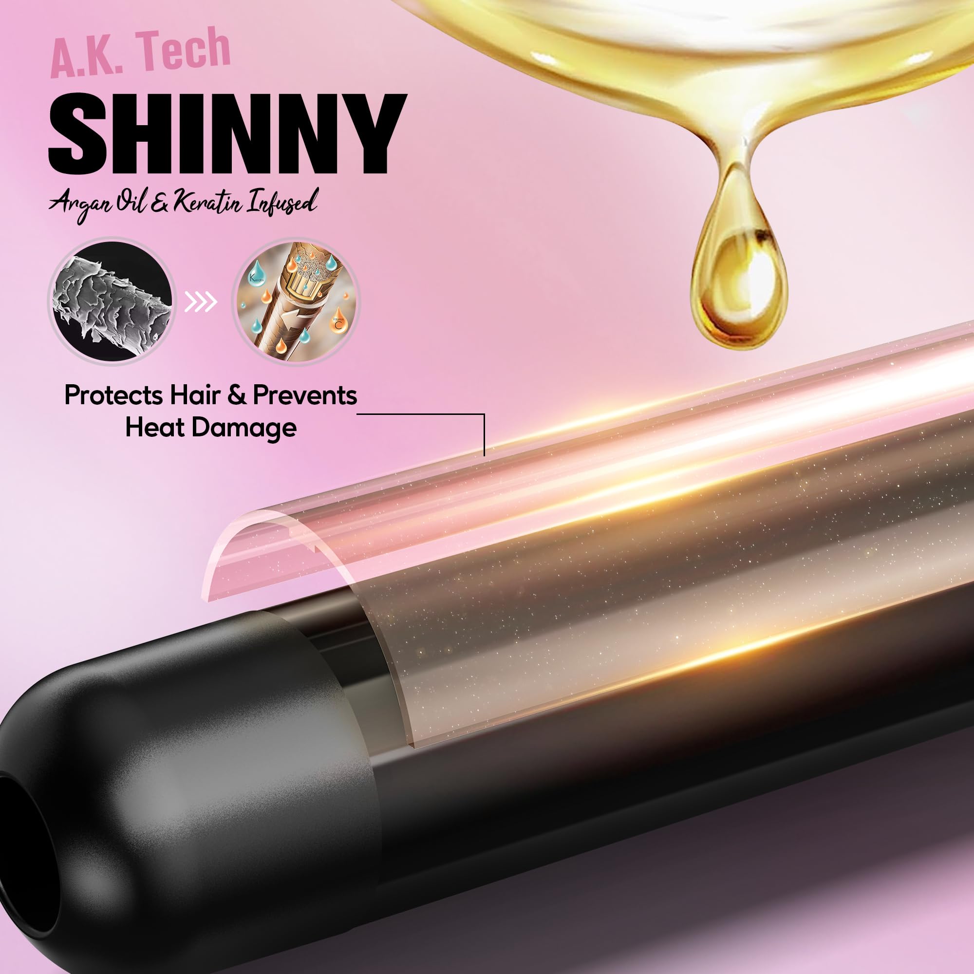 Farery curling iron lock button feature to prevent accidental temperature changes