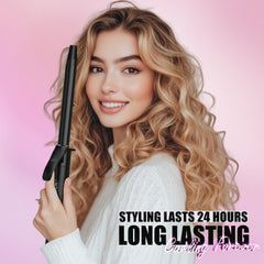 Farery curling iron barrel detail highlighting extra-long barrel