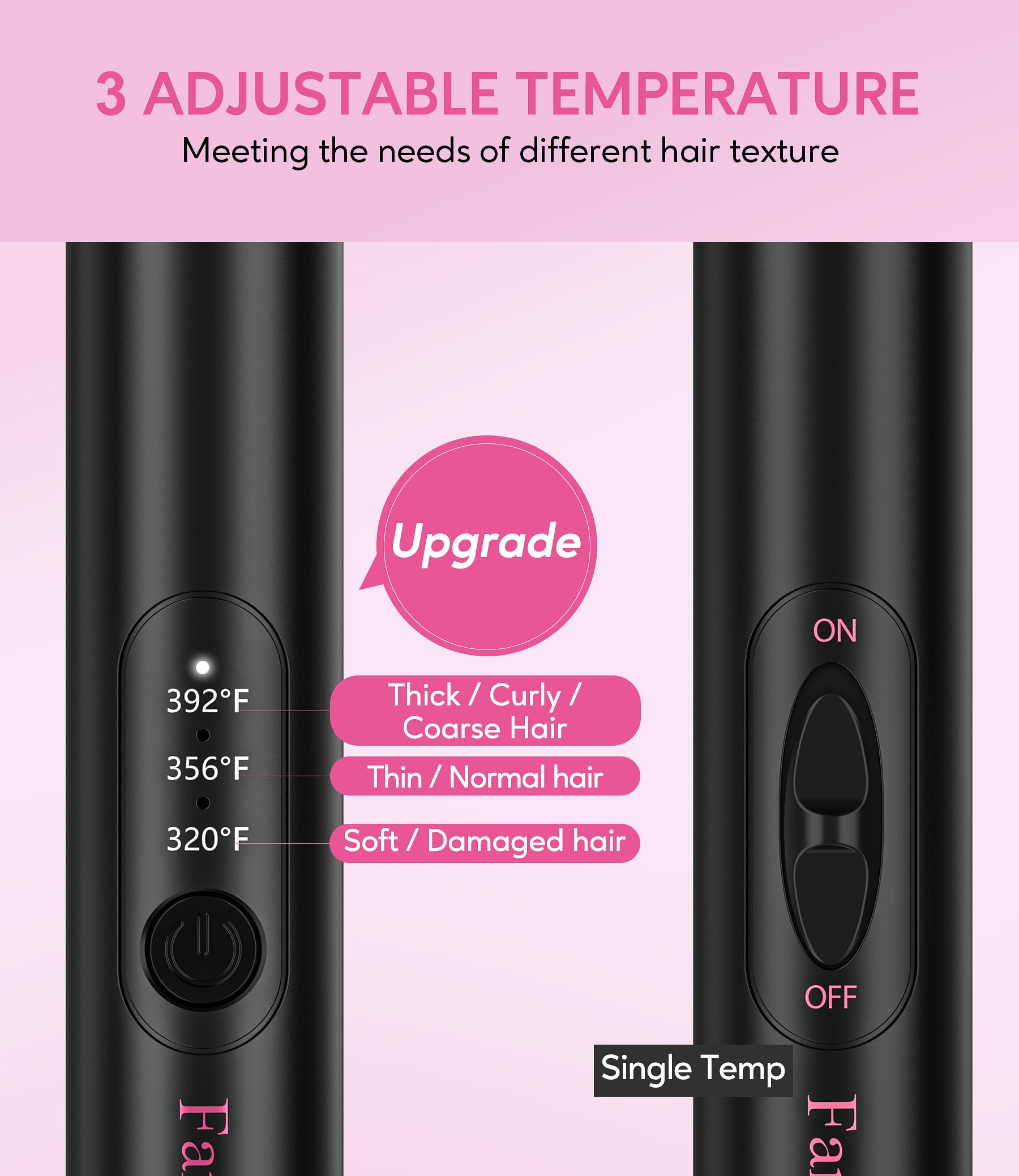 Farery Mini Thermal Brush anti-scald bristles protect fingers during styling.