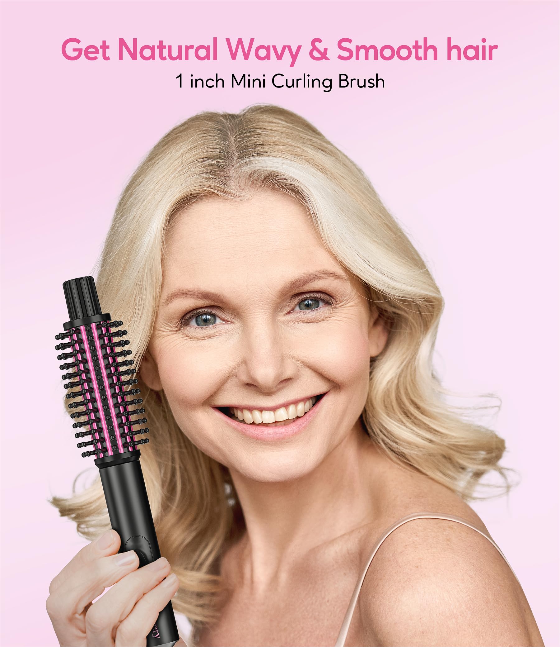 Farery Mini Thermal Brush ceramic barrel distributes heat evenly for smooth curls.