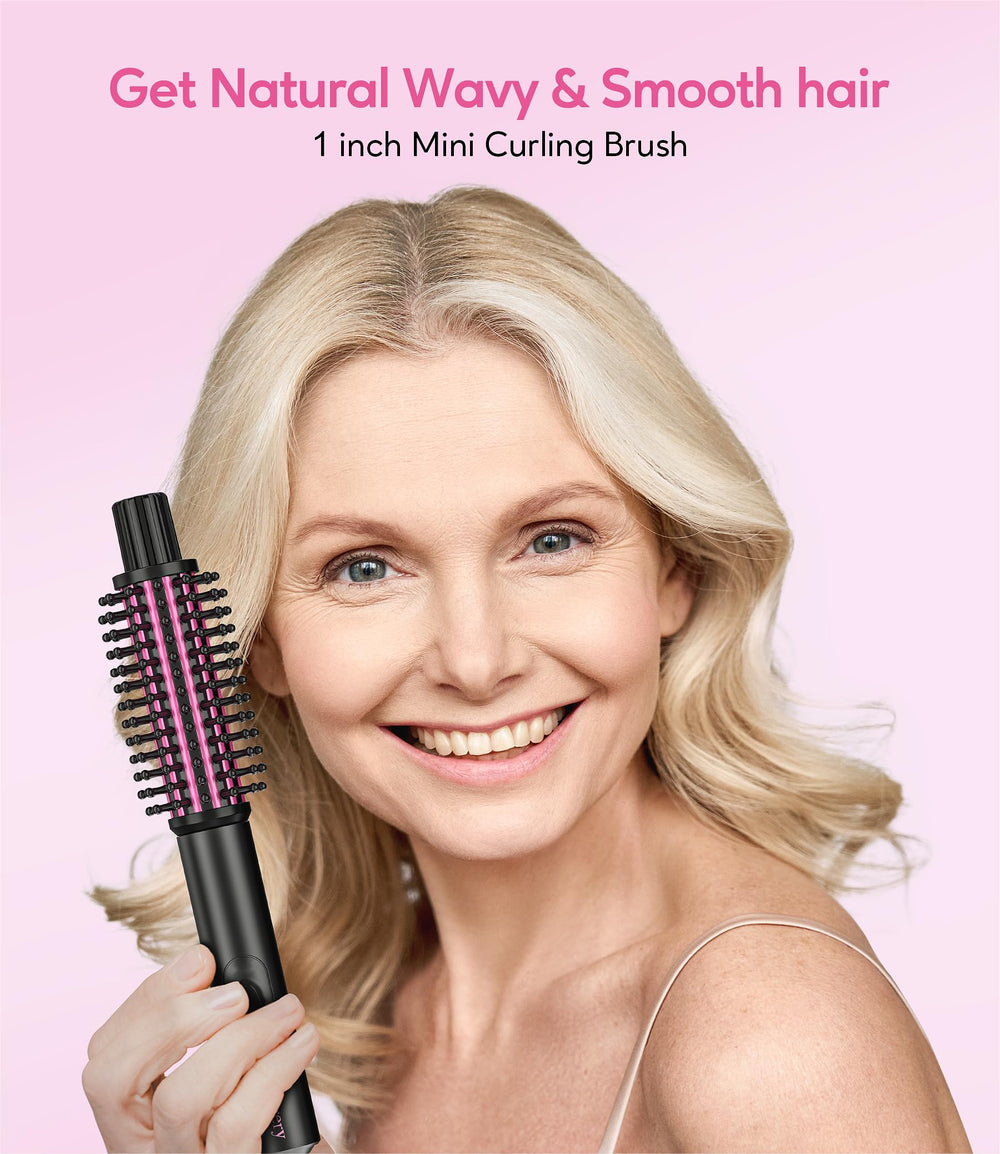 Farery Mini Thermal Brush ceramic barrel distributes heat evenly for smooth curls.
