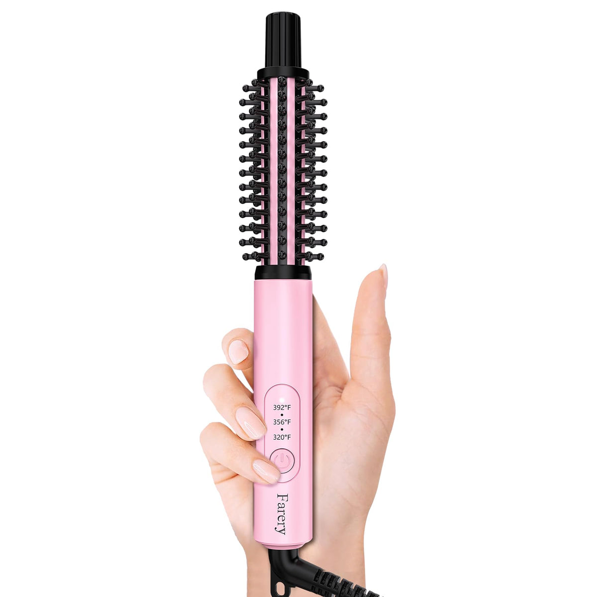 FARERY Mini Thermal Brush with three temperature settings for versatile styling across hair types.