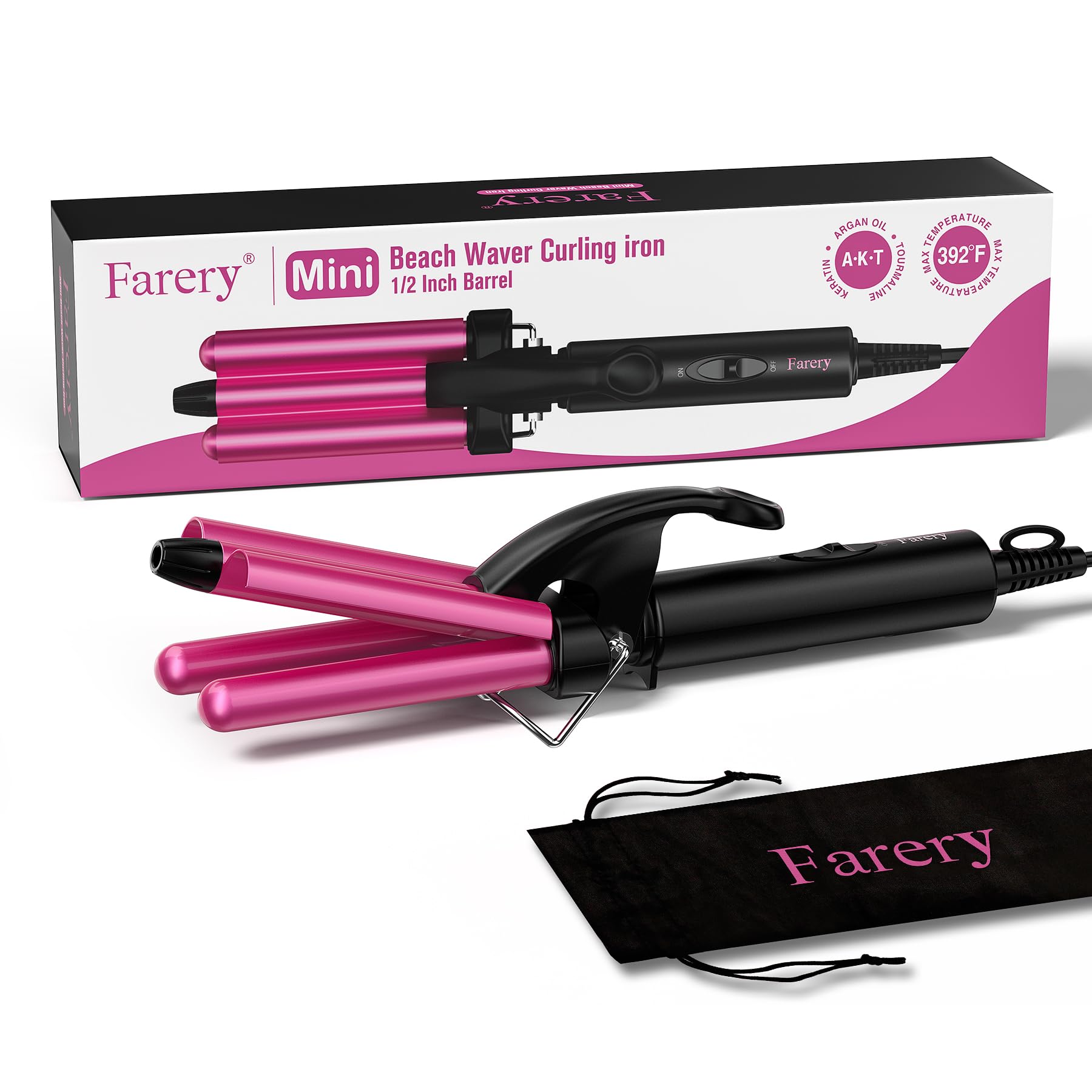 FARERY mini waver in use for beachy waves at home