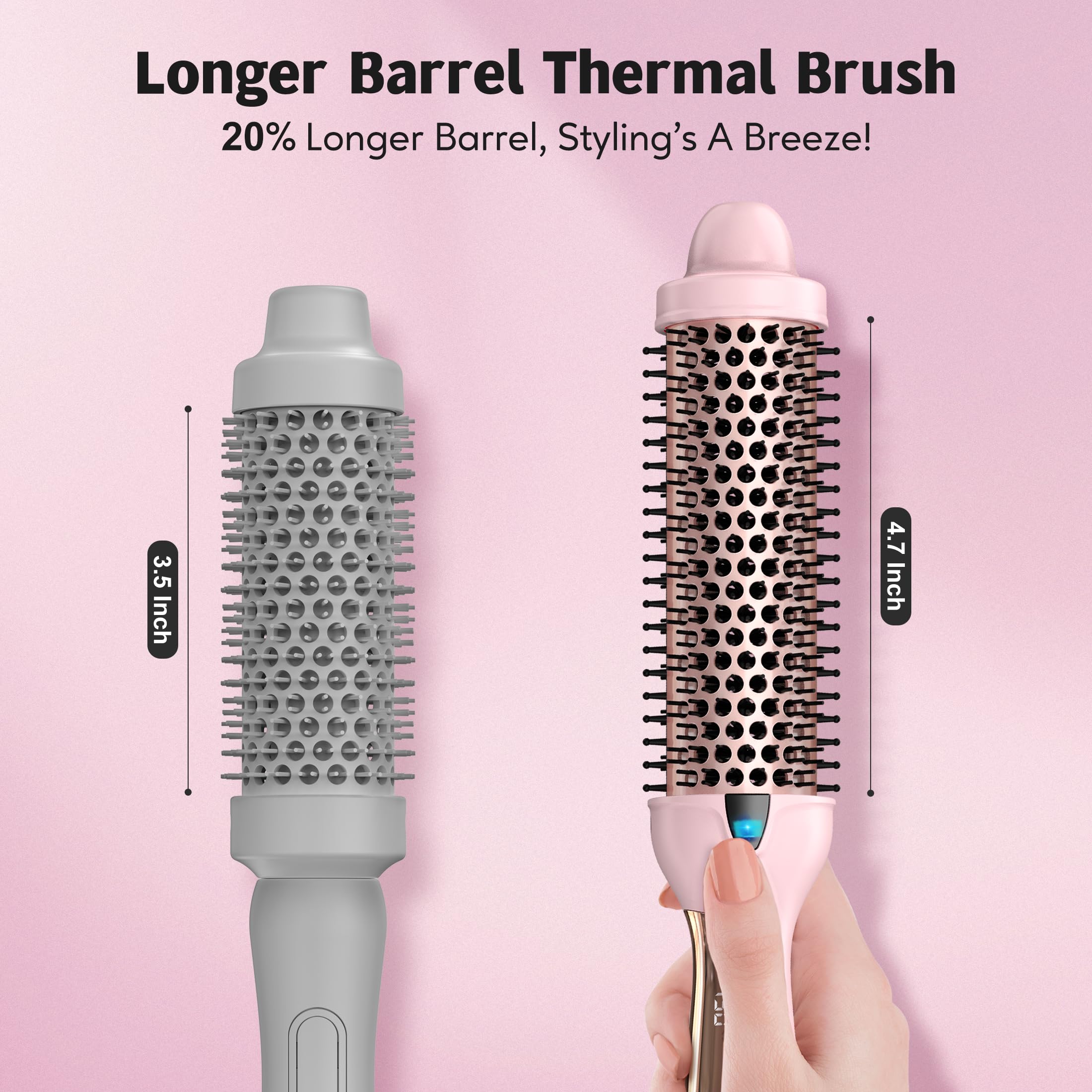 Farery round-design ceramic barrel evenly distributes heat for natural curls