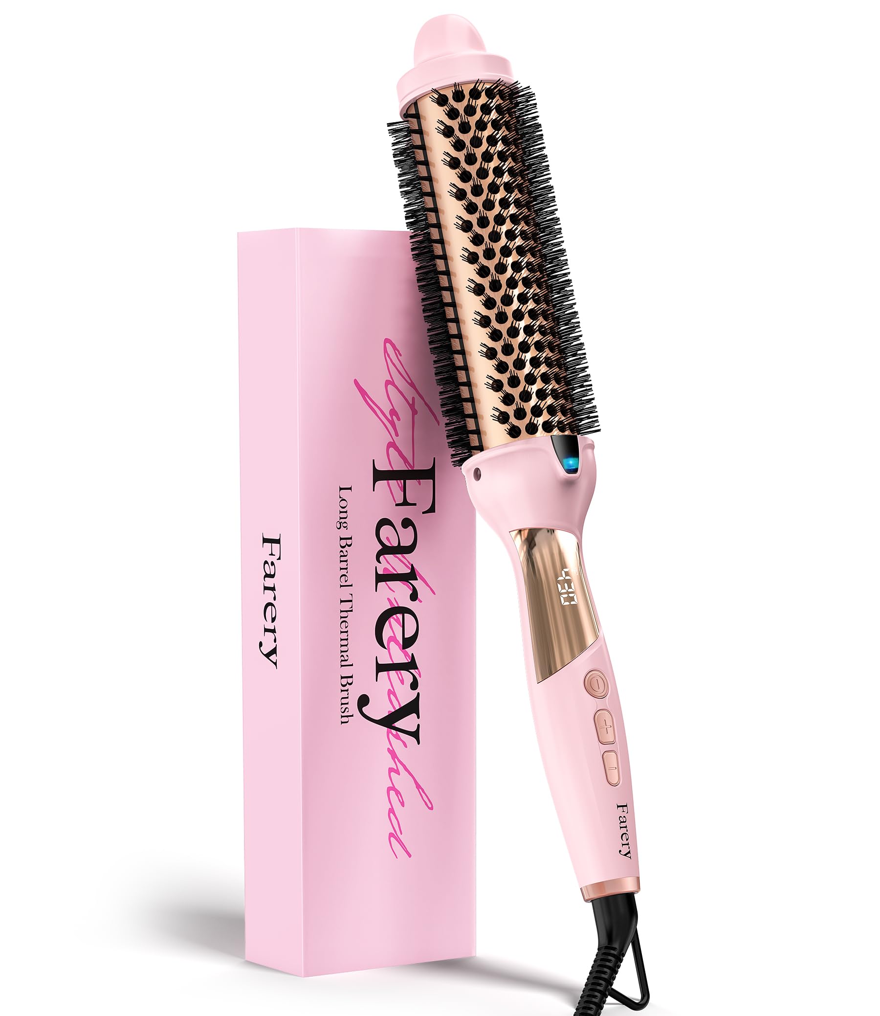 Farery thermal brush with extra-long barrel for voluminous curls