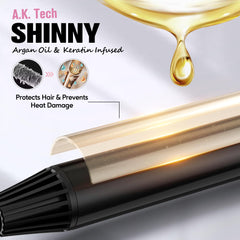 Farery tourmaline technology releases negative ions to smooth hair during styling.