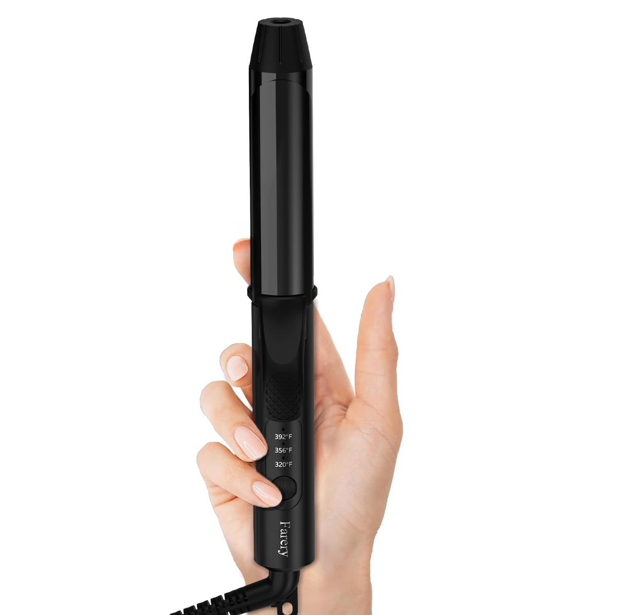 FARERY Travel Curling Iron 1-inch barrel for quick on-the-go curls.