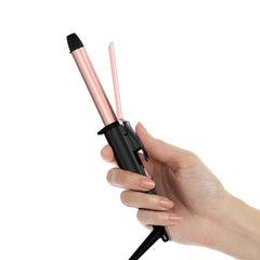 FARERY travel-size curling iron in compact form for on-the-go styling