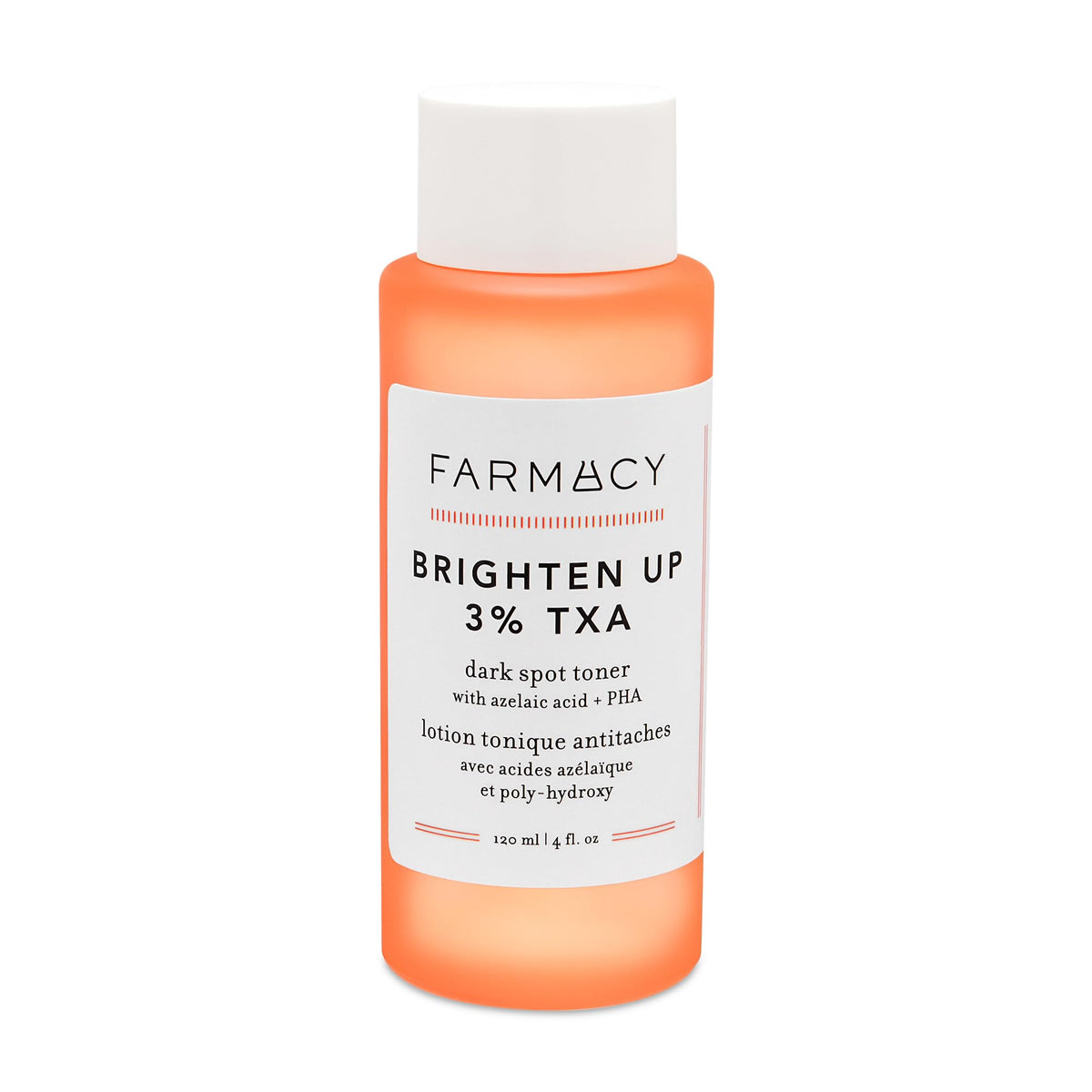 Farmacy 3% TXA Toner bottle closeup showing brightening and tone-evening benefits