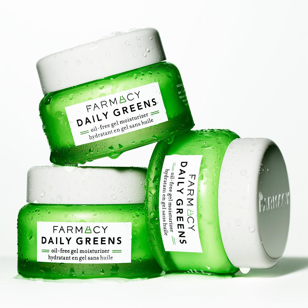 Farmacy Daily Greens moisturizer morning routine applications for balanced skin and hydration.