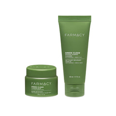 Farmacy Deep Double Cleanse Gift Set front view showing two-step cleanse for makeup removal
