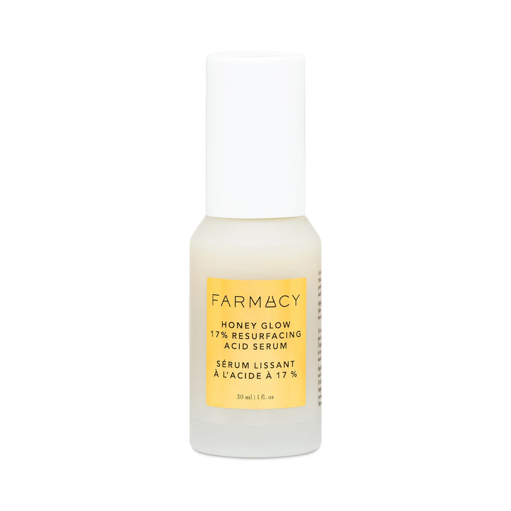 Farmacy Face Exfoliator Serum Honey Glow bottle highlights glow overnight routine