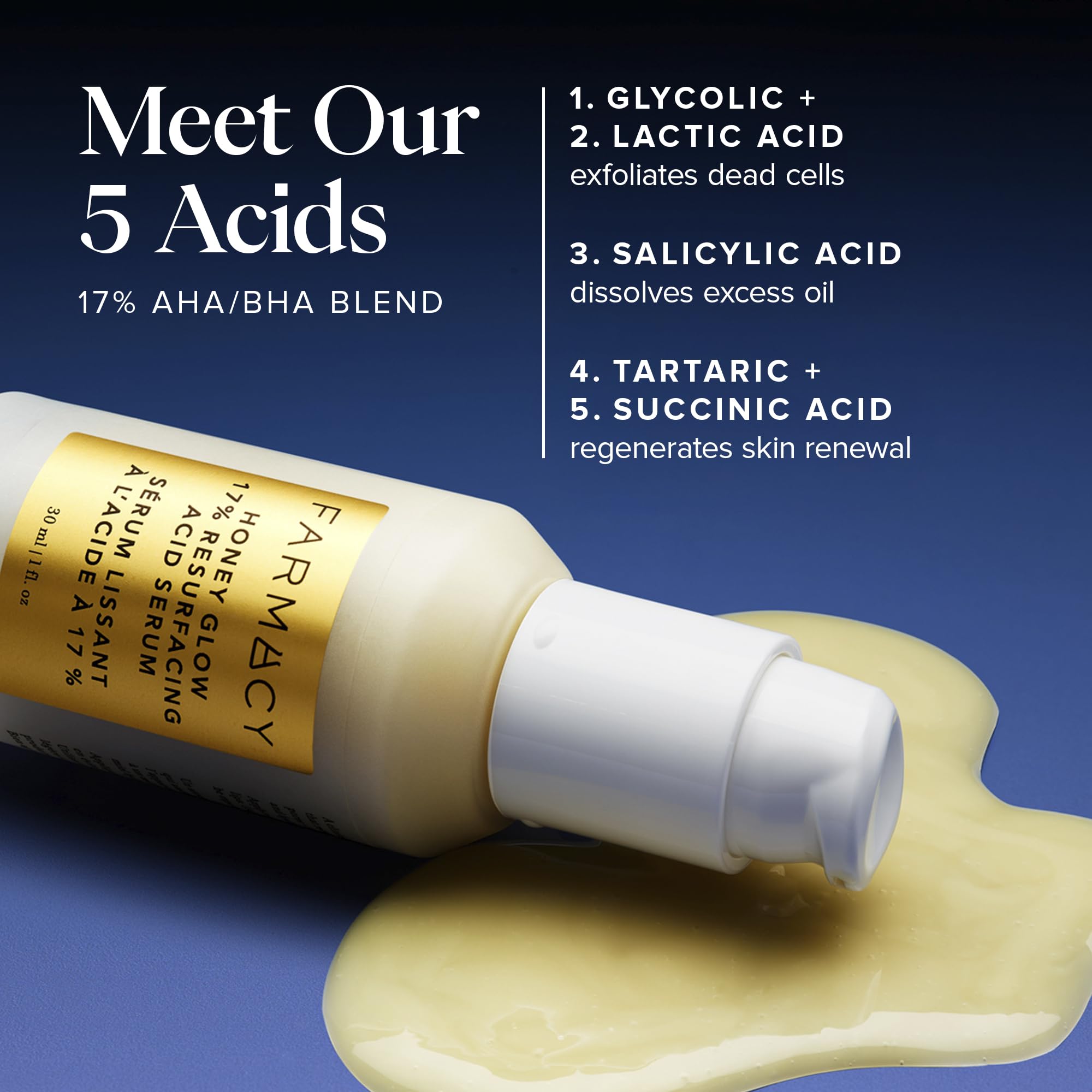 Farmacy Face Exfoliator Serum Honey Glow in-use shot emphasizes hydration
