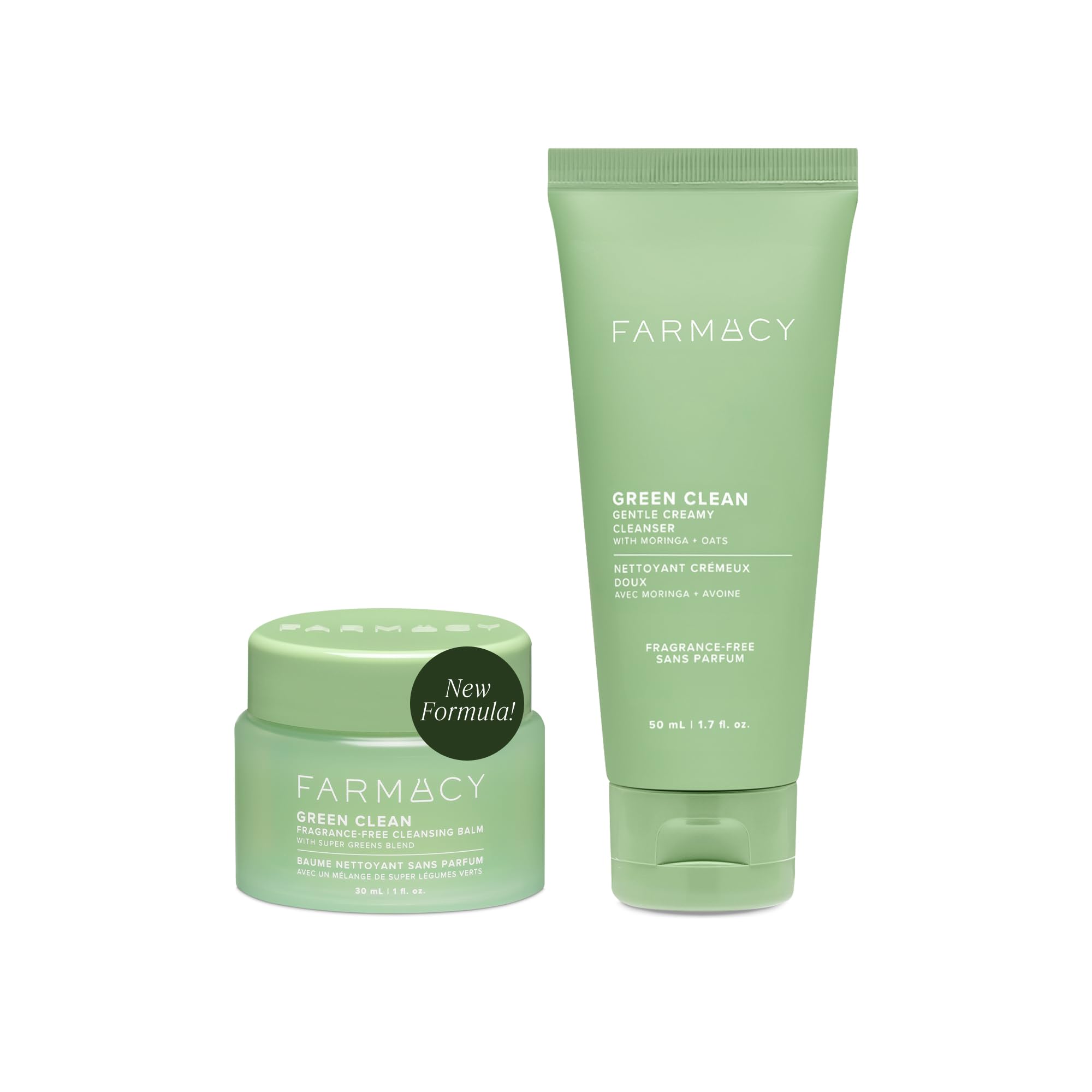 Farmacy Gentle Double Cleanse kit packaging shows eco-friendly design for mindful skincare.